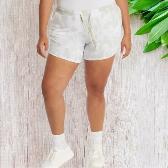 Theo & Spence Tie-Dye French Terry Pajama Shorts in Green XL - Picture 1 of 5